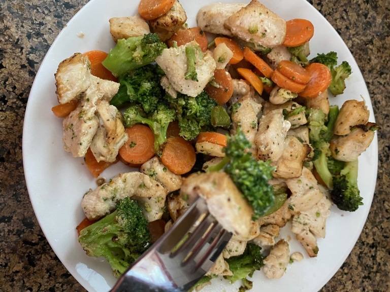 Air Fryer Chicken And Frozen Vegetables