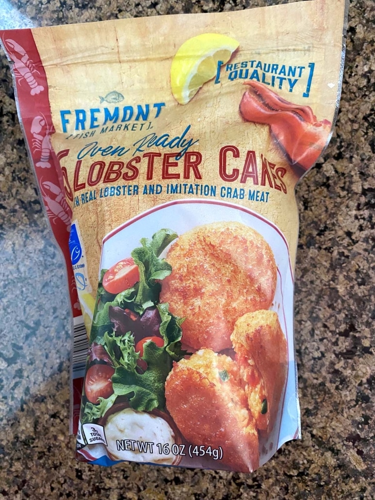 package of frozen lobster cakes