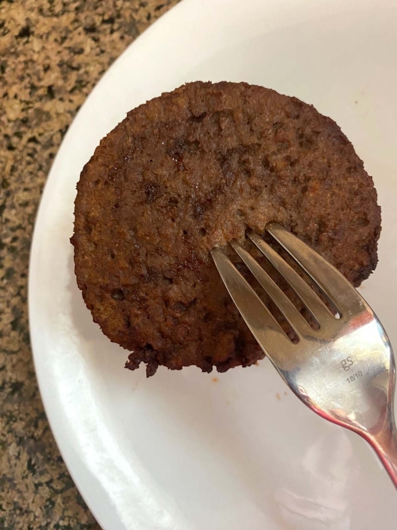 fork in Air Fryer Impossible Burger