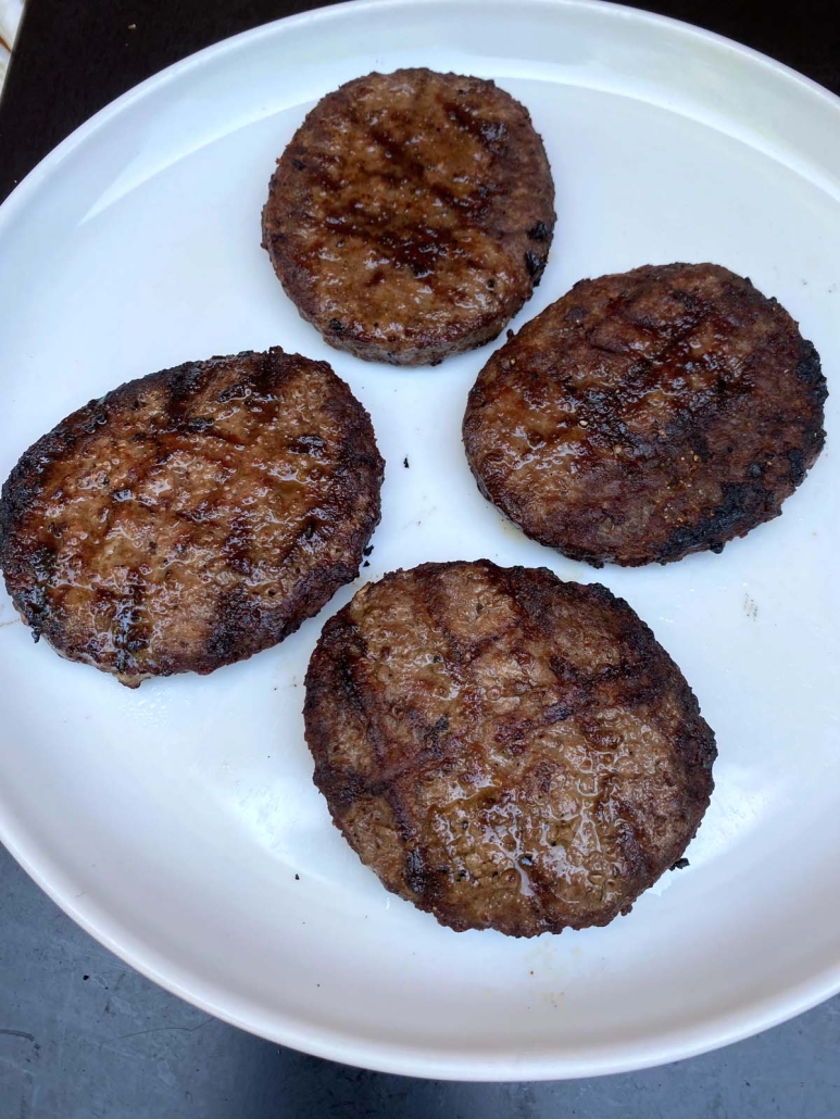 grilled burgers on a plate