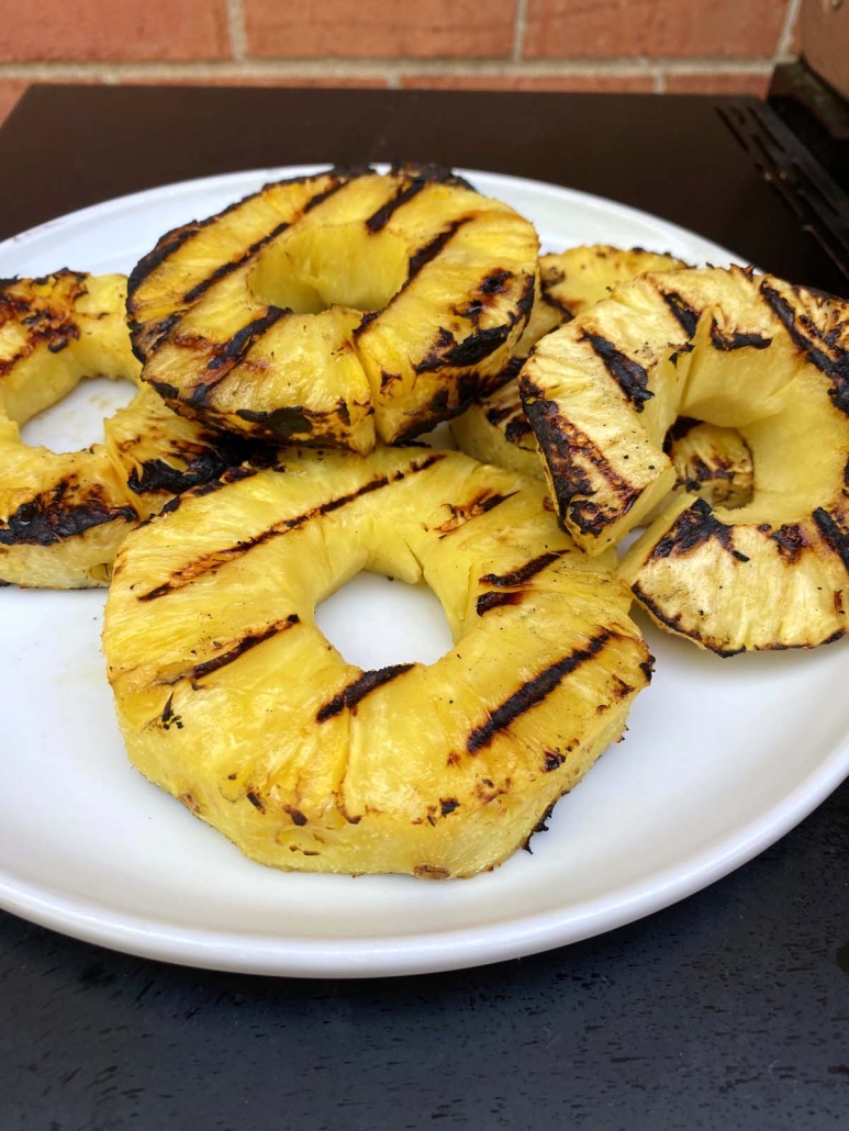 Grilled Pineapple Slices on a serving plate