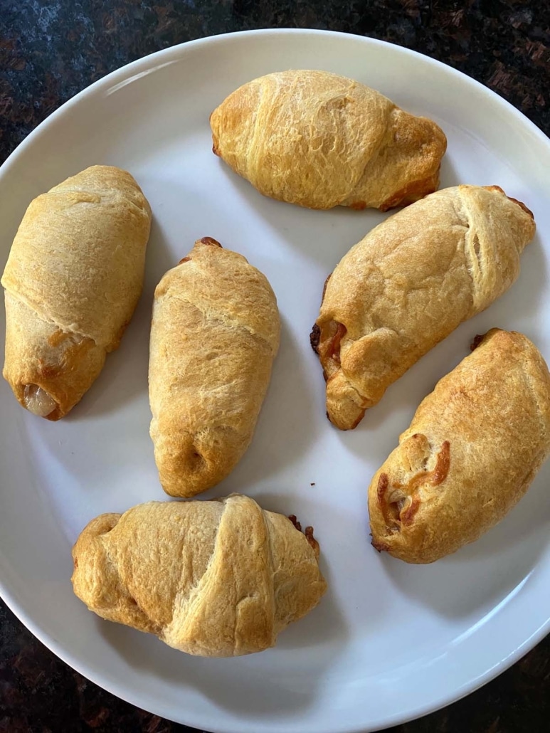 Pizza Crescent Rolls served on a plate