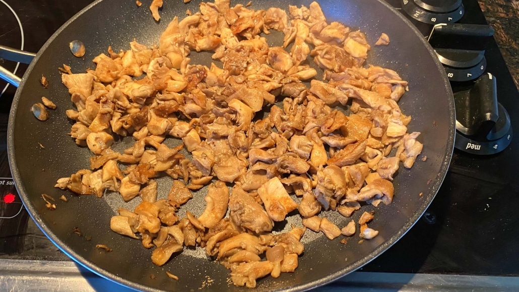 mushrooms cooking in pan