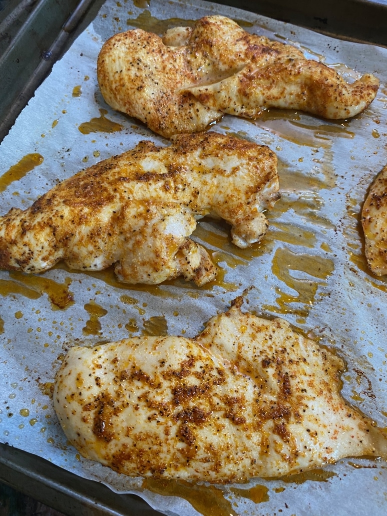 juicy and tender Baked Thin Sliced Chicken Breasts