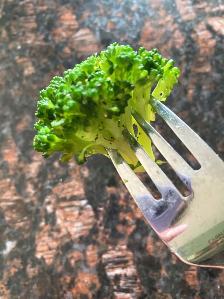 fork with broccoli floret