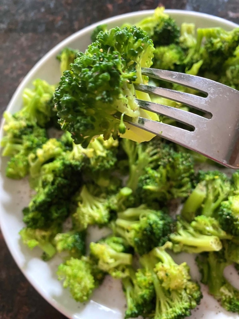 forkful of Boiled Broccoli