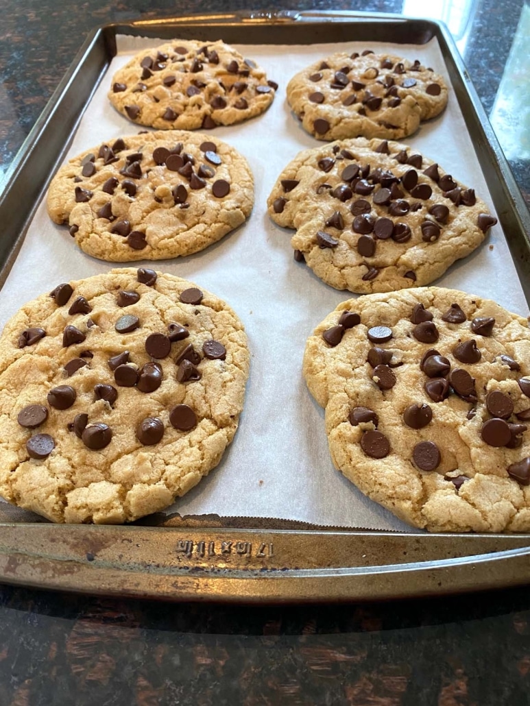 golden brown Dairy Free Chocolate Chip Cookies