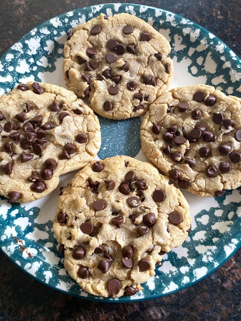 Dairy Free Chocolate Chip Cookies on a plate