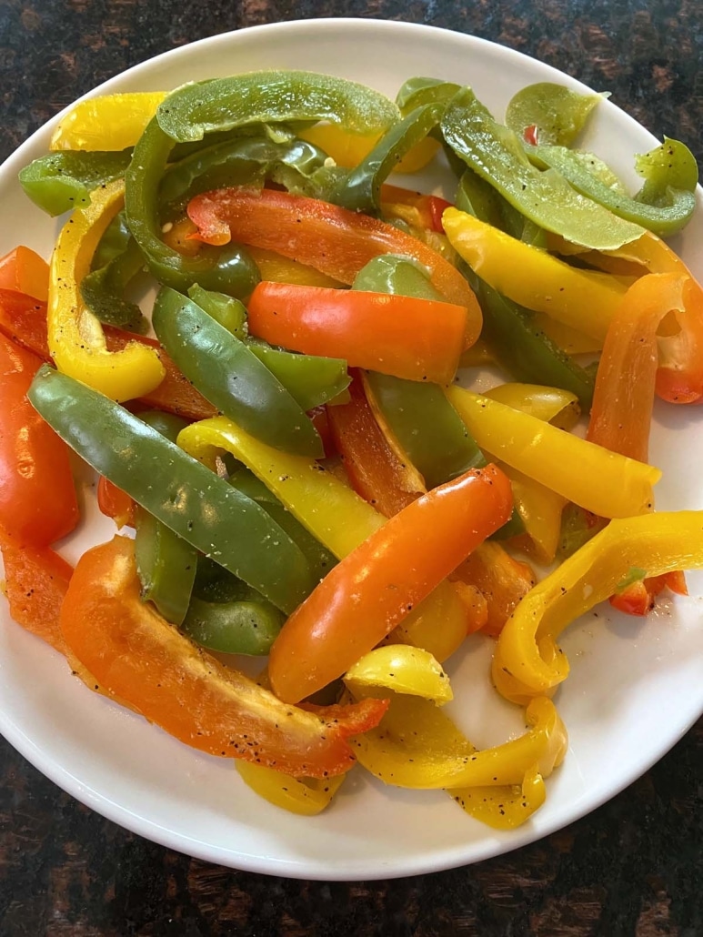 plate of Microwave Bell Peppers