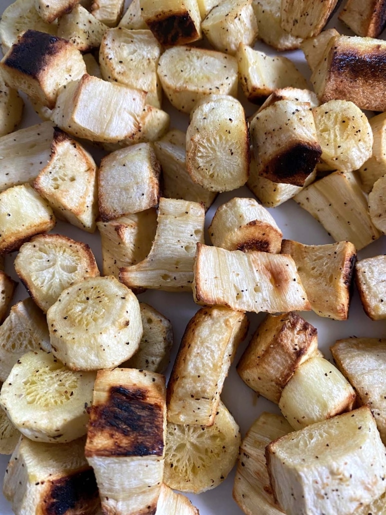 close-up of Roasted Parsnips