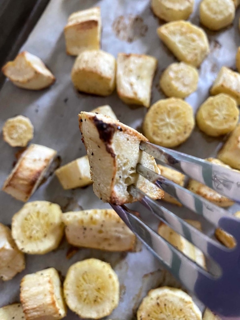 fork tender Roasted Parsnip