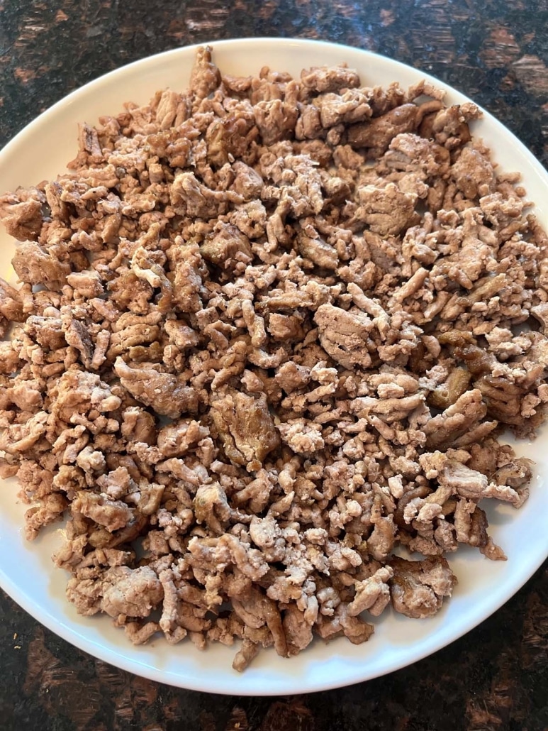 plate of easy dish Air Fryer Ground Turkey