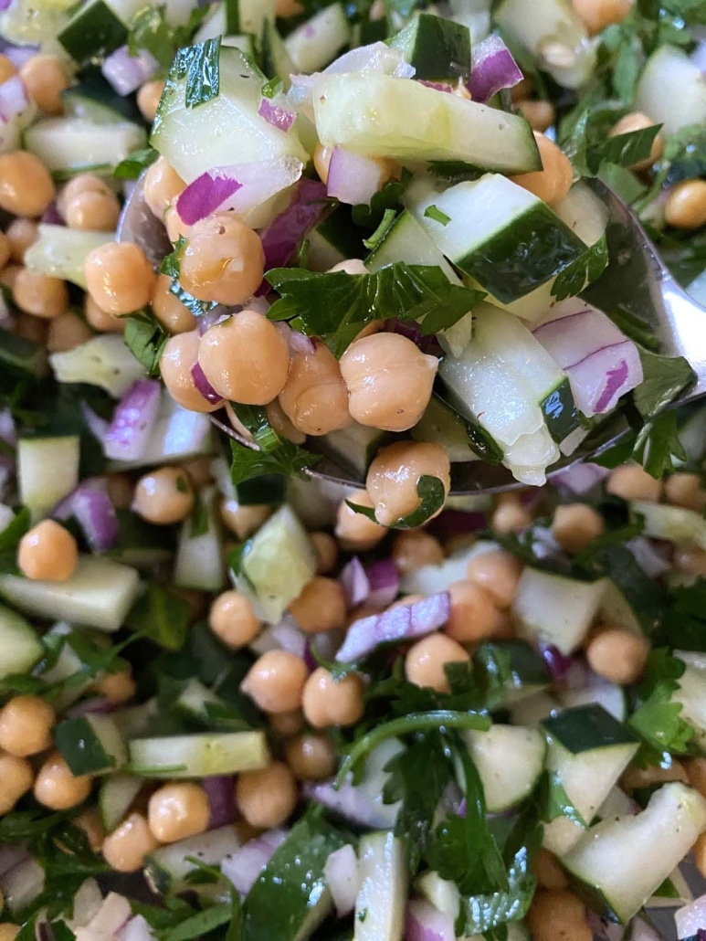 delicious side salad Cucumber Chickpea Salad