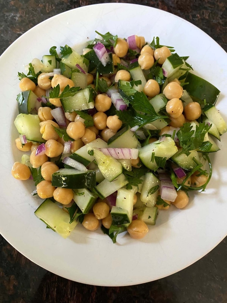 bowl of Cucumber Chickpea Salad