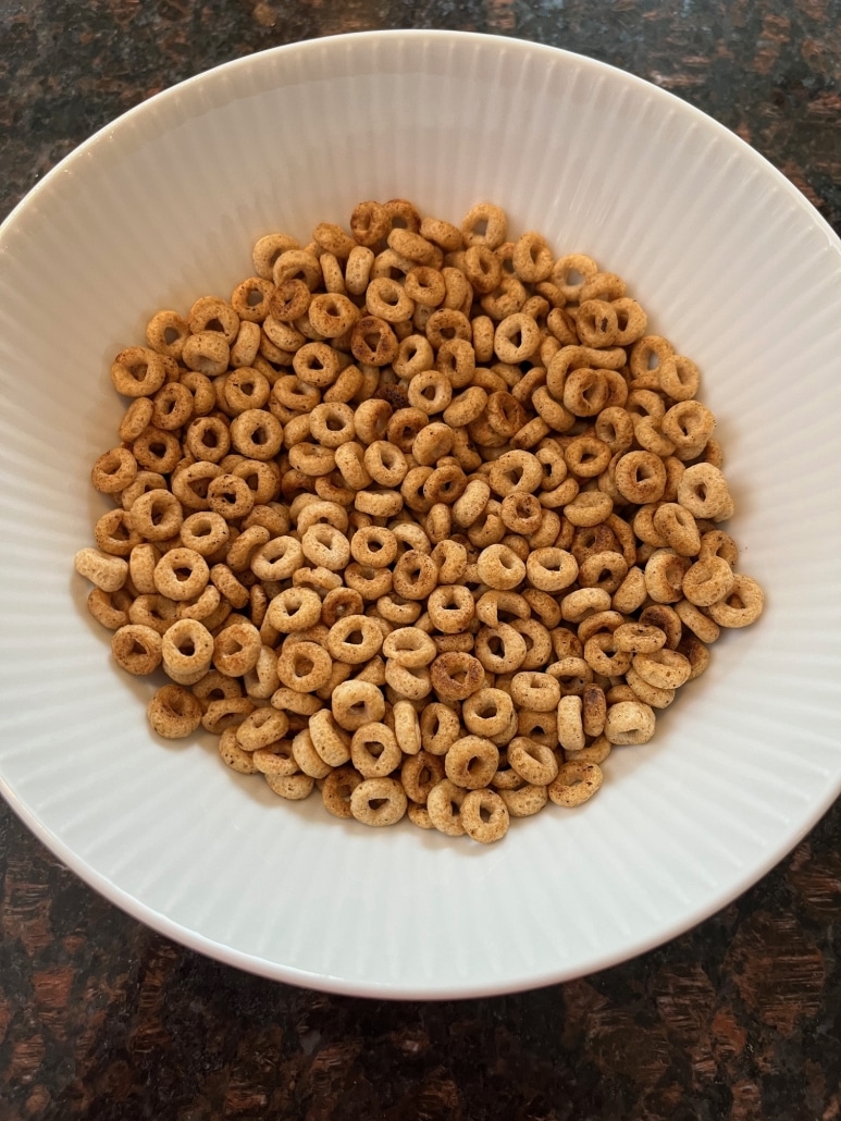 snack bowl of Fried Cheerios
