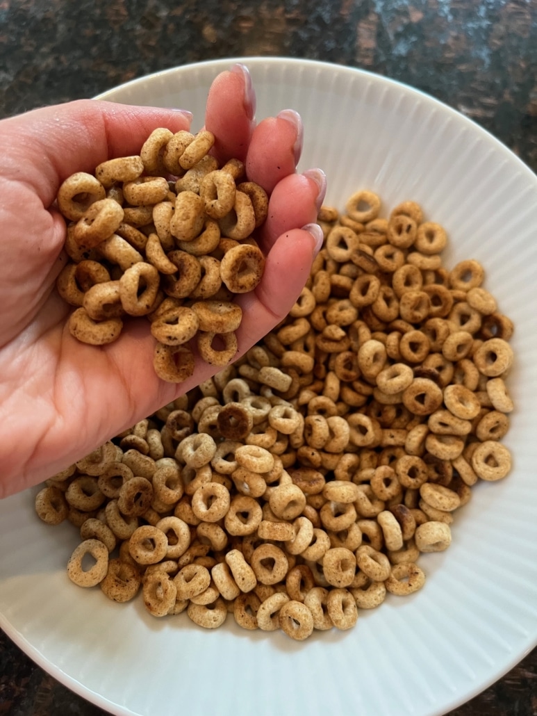 handful of Fried Cheerios