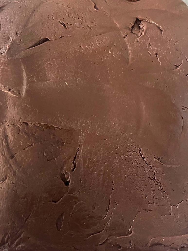 close-up of smooth fudge