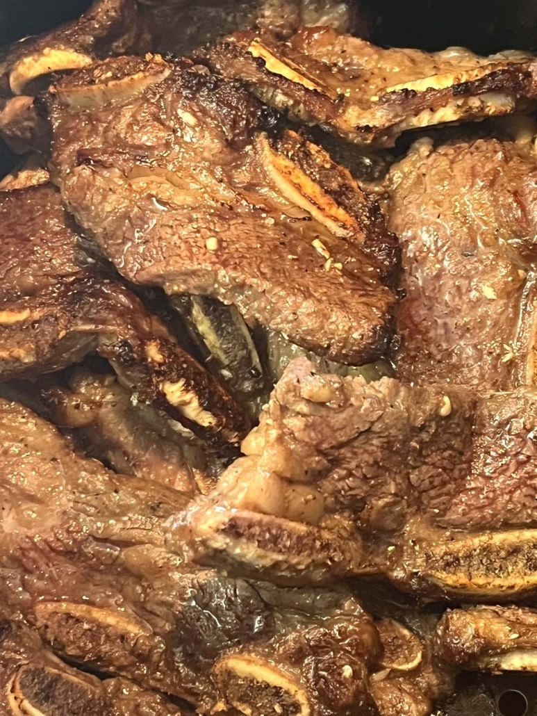 close-up of tender Air Fryer Beef Short Ribs
