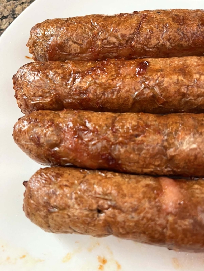 Air Fryer Beyond Sausages on a plate