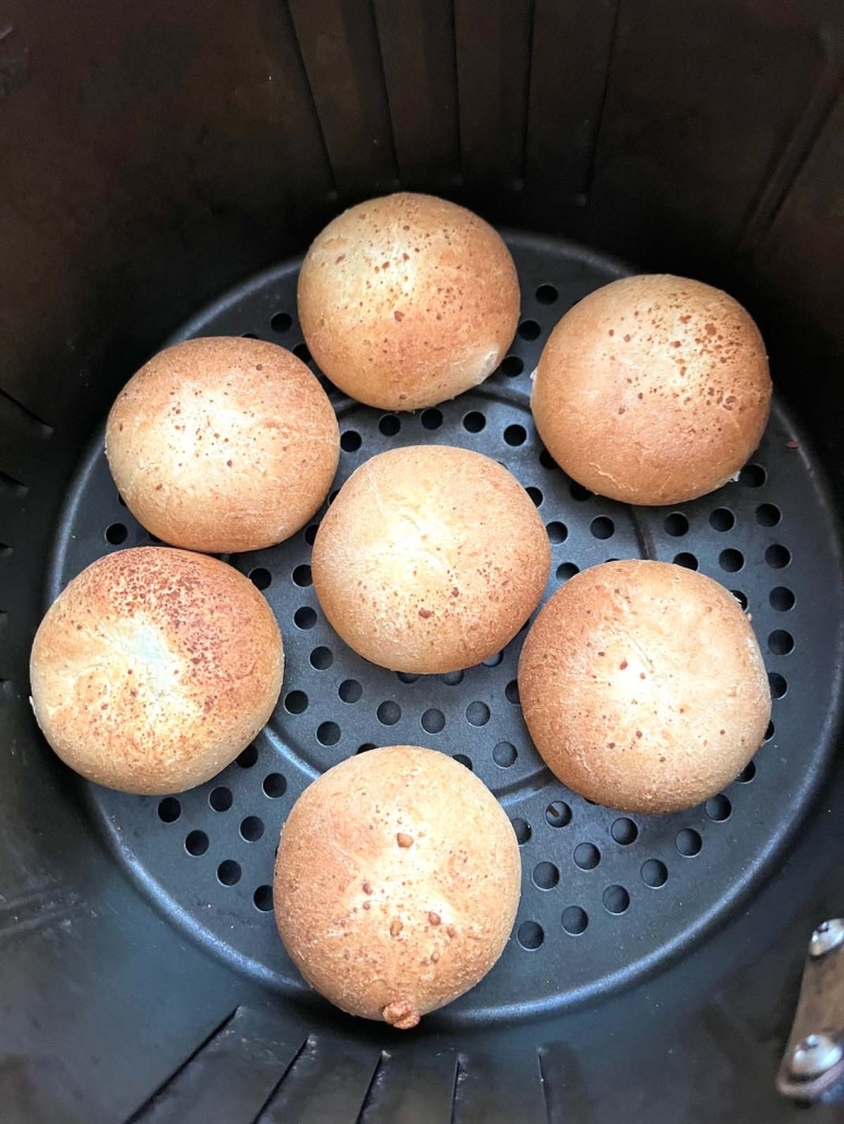 Farm Rich Mozzarella Bites in air fryer basket