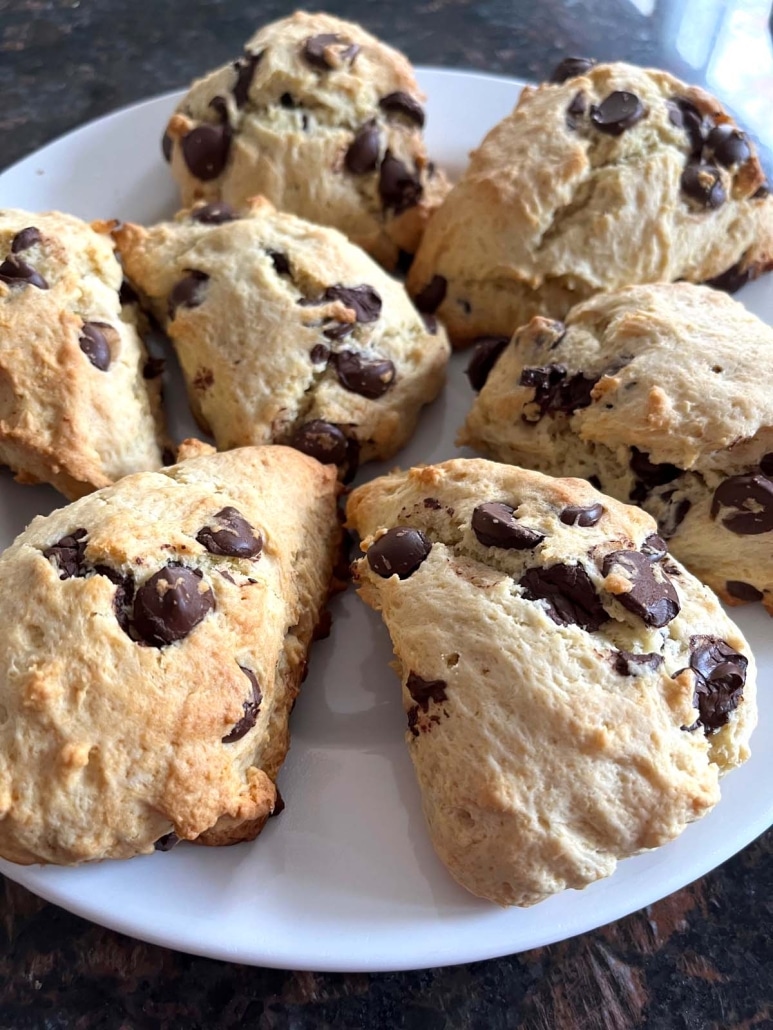 plate of Chocolate Chip Scones