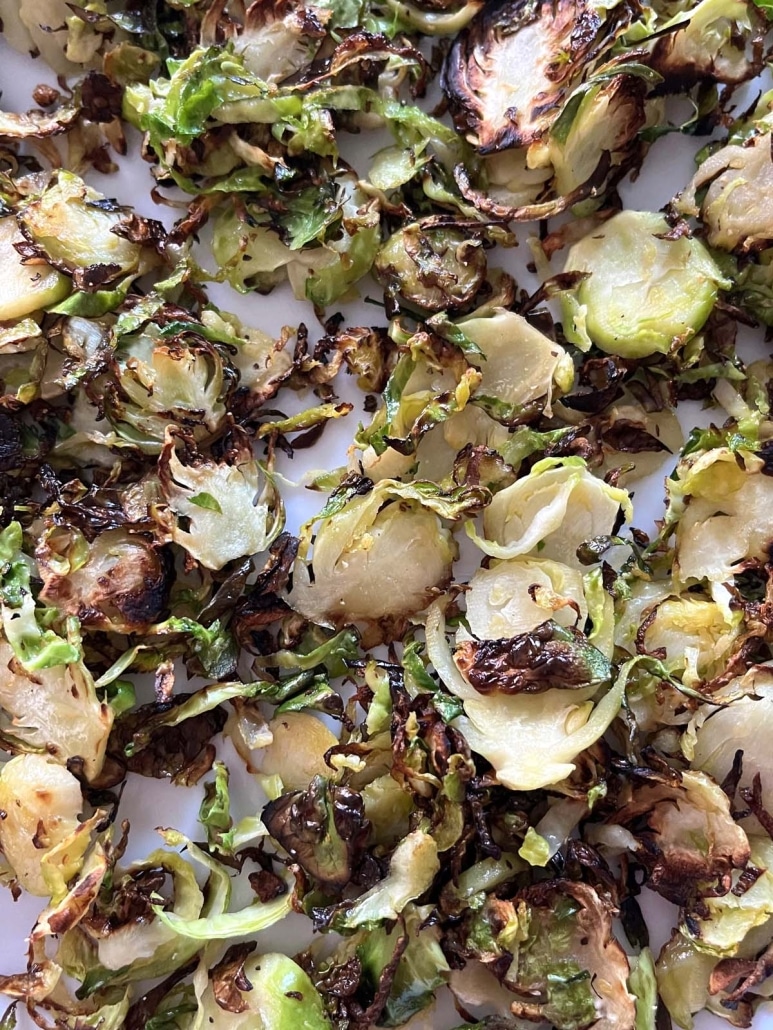 perfectly seasoned and sautéed Brussels sprouts