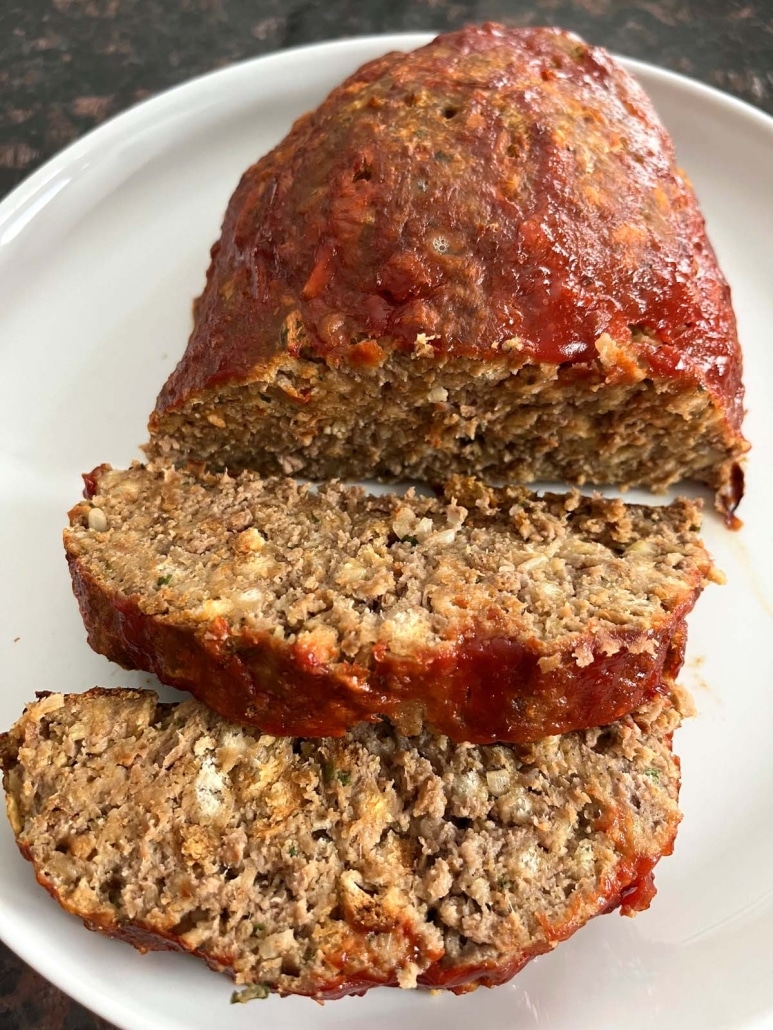 easy dinner Stove Top Stuffing Meatloaf on a plate
