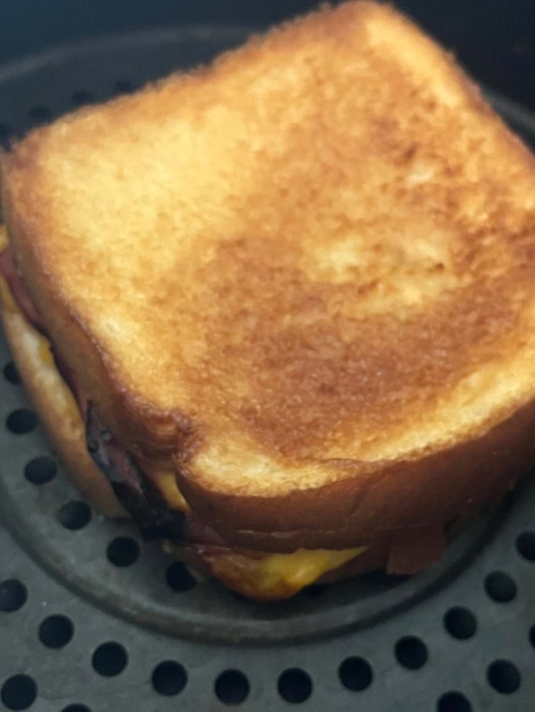 grilled ham and cheese sandwich in the air fryer