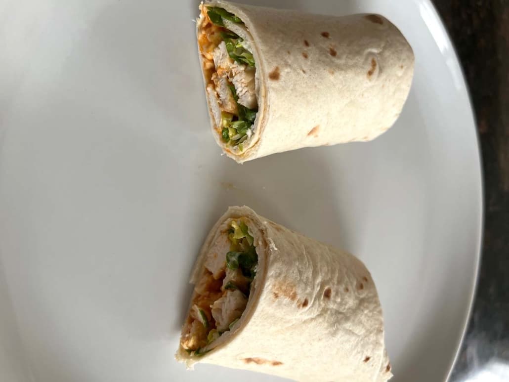 Buffalo Chicken Wraps on a plate