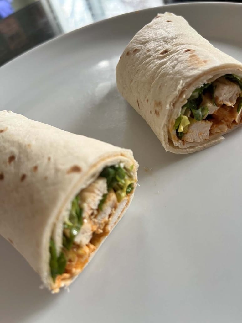 healthy lunch or dinner Buffalo Chicken Wrap
