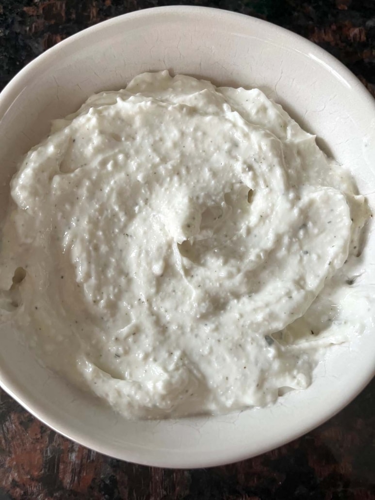 creamy and easy dip made from cottage cheese and ranch seasoning