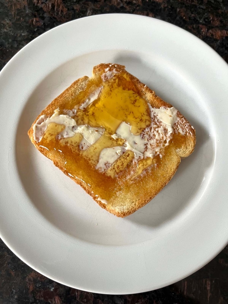 honey toast on a plate