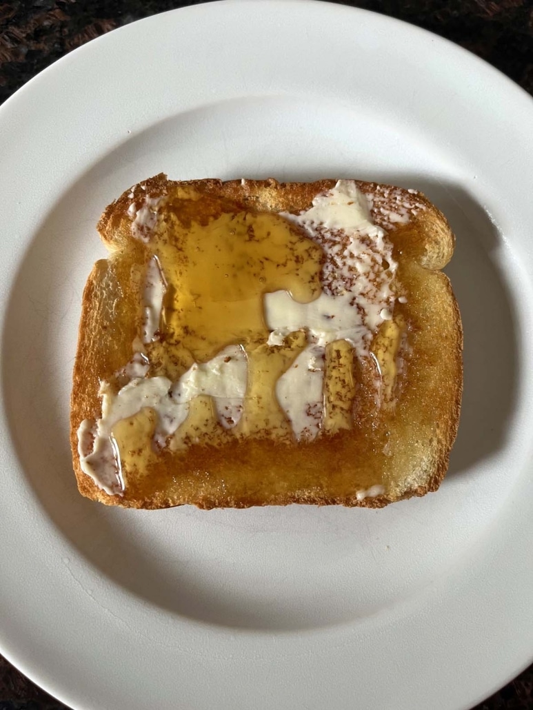 delicious breakfast dish honey toast