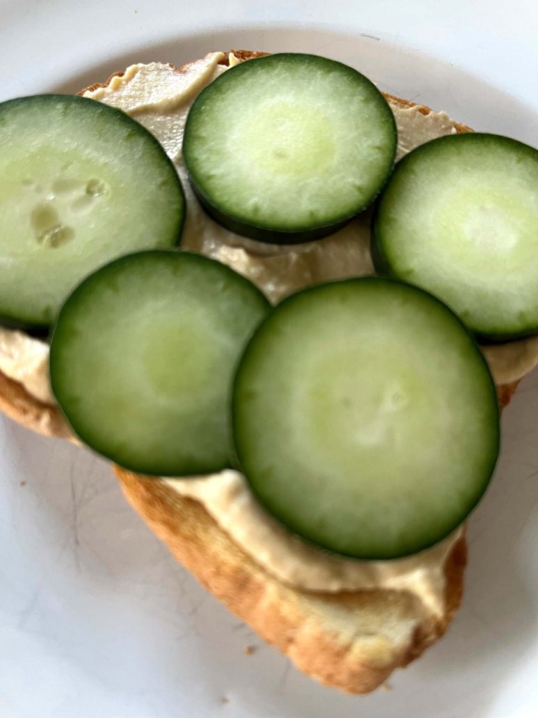 Hummus Toast on a plate