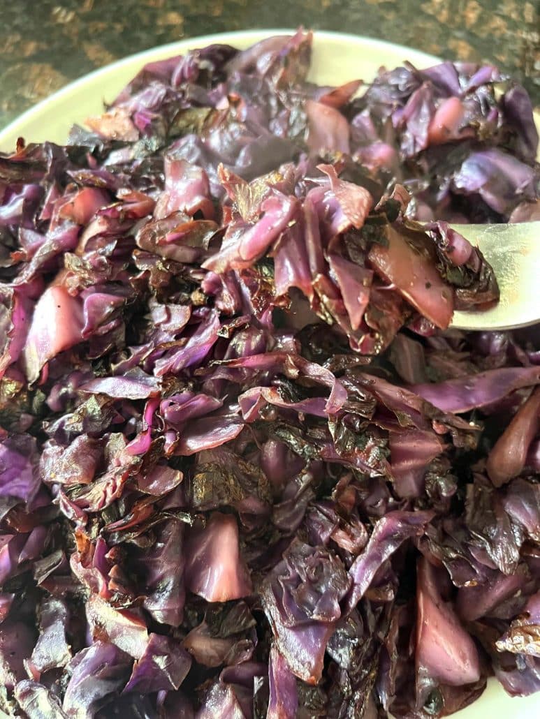 vegan pan fried red cabbage