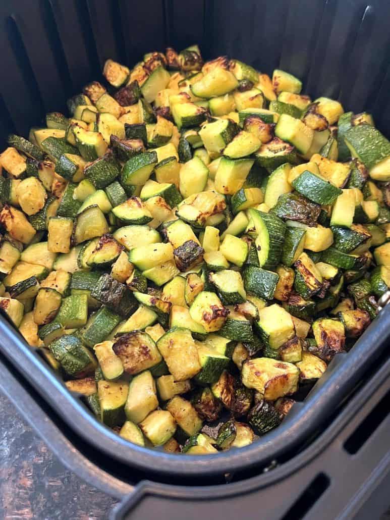 Golden brown Lita squash fresh out of the air fryer, crispy and perfectly cooked.