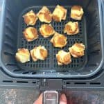 Golden brown Trader Joe’s Pastry Bites cooked in the air fryer basket, fresh and crispy.