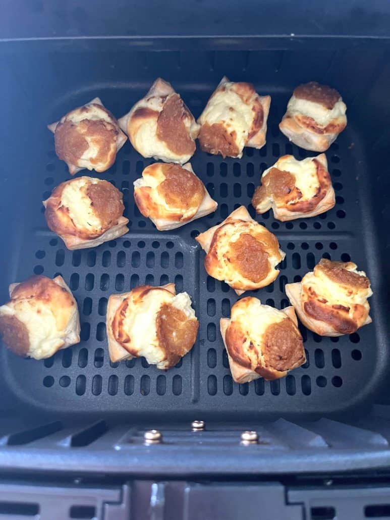 Trader Joe’s Pastry Bites fresh out of the air fryer, golden brown and perfectly crisp inside the basket.