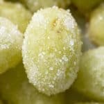 Sugar-coated frozen grapes for easy Sour Patch Grapes snack.