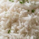 Fluffy basmati rice with long, separate grains.