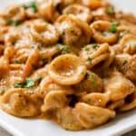 Creamy French Onion Pasta with caramelized onions, herbs, and melted cheese served as a cozy one-pot dinner.