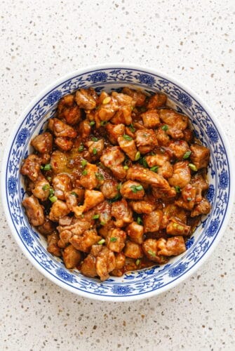 Sticky Garlic Pork Stir-Fry Recipe Garlic pork stir-fry with tender pork bites coated in a sticky honey garlic sauce.